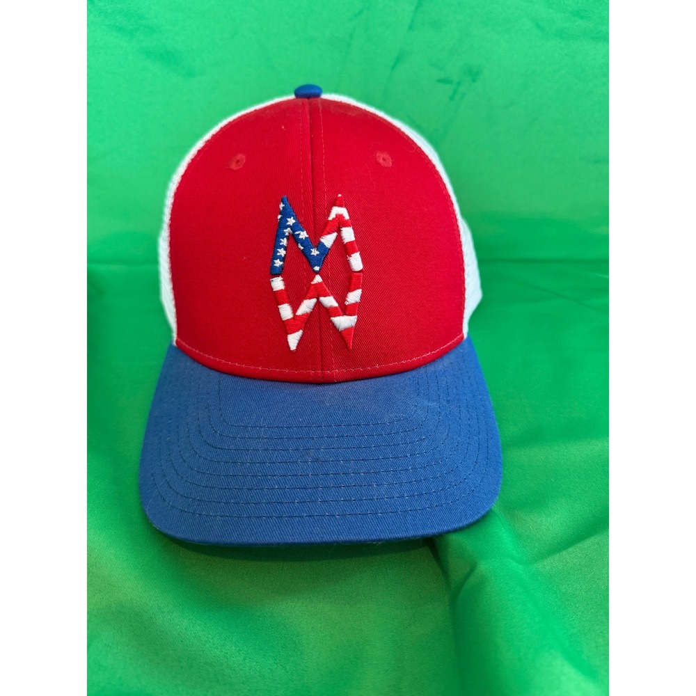 Morgan Wallen MW American Flag Logo Trucker Hat Red White Blue Snapback Cap